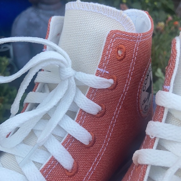 New Rusty Orange Two Tone Converse CTAS Hi Top Sneakers - Picture 13 of 16